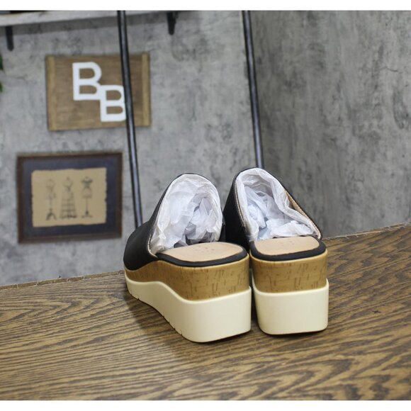 Naturalizer SOUL Womens Goodtimes Mule Slip On Wedge Sandals H9772S0 Black 9W - Picture 4 of 14